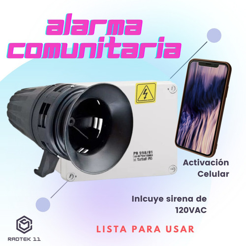 Alarma Comunitaria 4g Activacion Telefonica Sms  Con Sirena