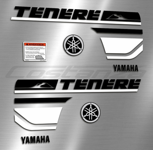 Calcos Yamaha Tenere Xtz 250 Dorado Y Gris Metalizado.