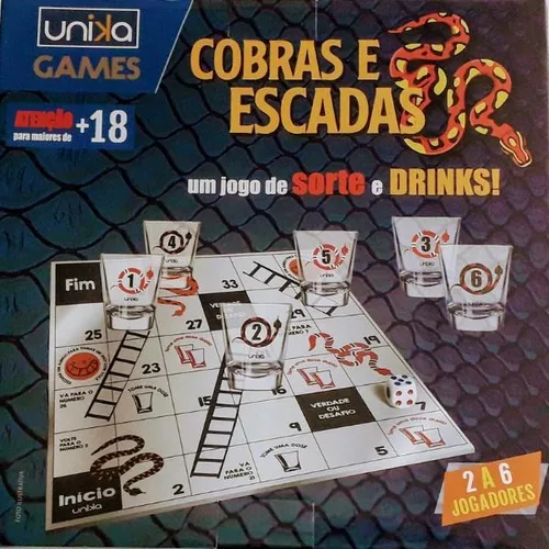 Jogo Cobras E Escadas Drinks 30x30cm