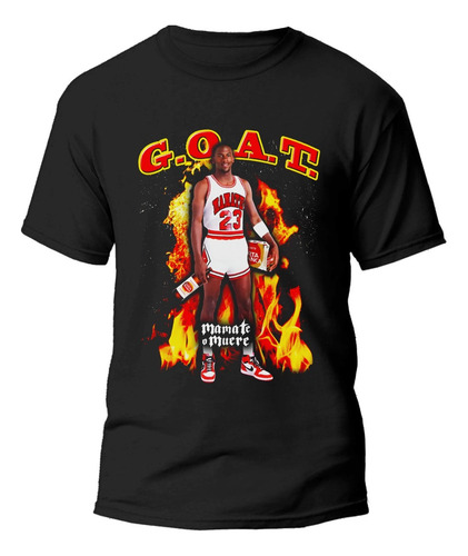 Playera Negra Estampado Comico Jordan 100% Algodón