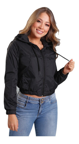 Chaqueta Corta Ronpevientos Forrada Para Mujer Comoda Ref 7622*