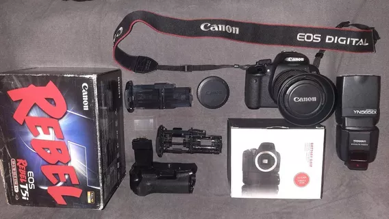 Canon Eos Rebel T5i + Ef-s 18-55 Is Ii + Flash Ttl + Grip