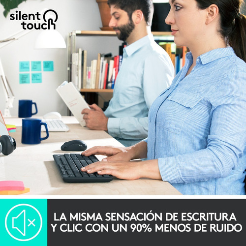 Imagen 10 de 10 de Kit de teclado y mouse inalámbrico Logitech MK295 Español Latinoamérica de color negro