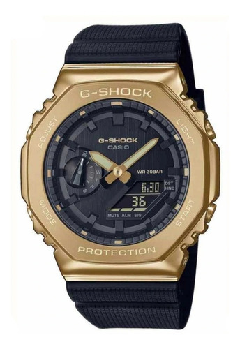 Reloj Casio G-shock Gm-2100 Para Caballero Color de la correa Negro Color del bisel Dorado