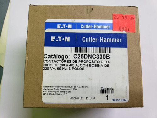 Contactor De Proposito Definido Cutler-hammer C25dnc330b