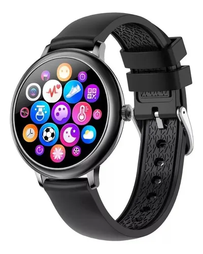 Reloj Donna SmartWatch Redondo con Piedras Negro SAMI