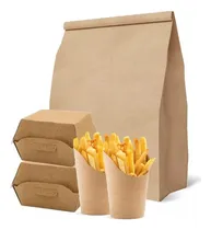 Comprar 50 Bolsas De Papel Madera Sin Manija Delivery Fm4 16x8x25
