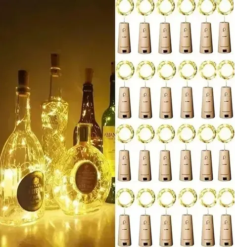 comprar Pack 24 Luces Corcho Hada Alambre Micro Led Blanco Calido