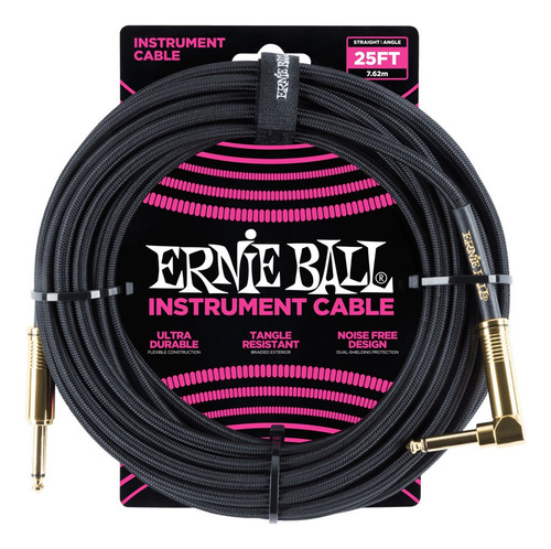 Ernie Ball P06058 Cable Guitarra Bajo Recto L 7,5m