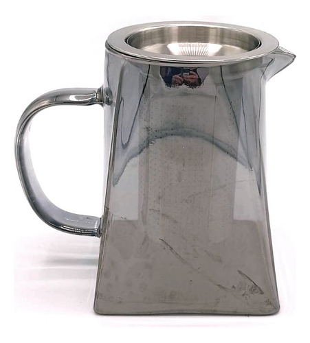 Tetera Piramidal De Vidrio Mediana Con Infusor Acero Inox