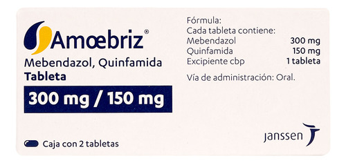 Amoebriz Tableta 300 Mg/150 Mg, 2 Tabletas