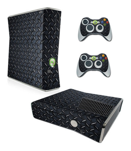 Skin Personalizado Para Xbox 360 Slim Metal Negro (0028)