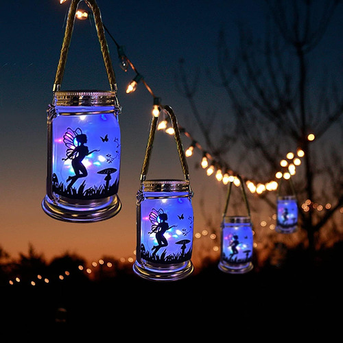 Conjunto De 4 Luces De Hadas Solares Para Decoración De Jar