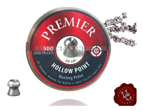 Imagen 3 de 7 de Balines Crosman Premier Hollow Point 5,5 500 Tiro Caza Plaga