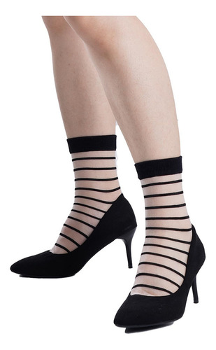 5 Pares De Calcetines Transparentes Para Mujer, Calcetines