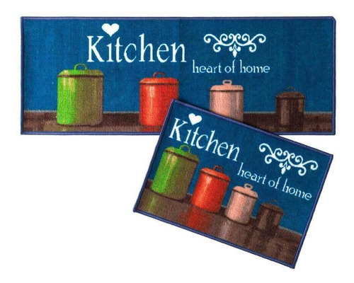 Jogo De Tapete Para Cozinha Corttex Bistrô Kitchen 2 Pçs