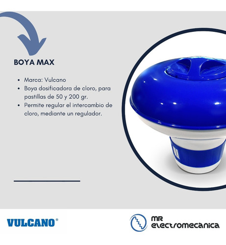 Imagen 5 de 10 de Boya Cloro Pileta Vulcano Dosificadora Max + Pastillas