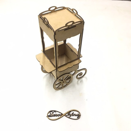 3 Carrito Tipo Palomitas De Mdf Ideal Para Decoracion