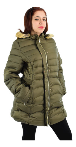 Campera Importada Piel Abrigada Impermeable Mujer Yd 166m