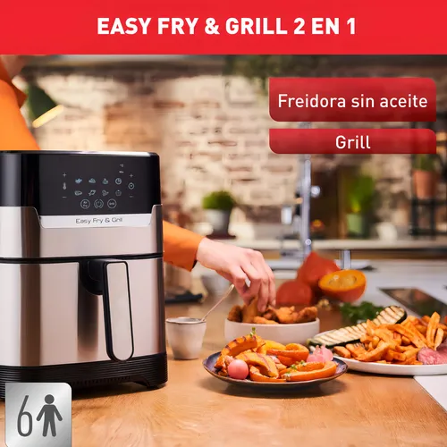 Easy Fry & Grill , Freidora de Aire MOULINEX, 4,2L, Digital, Inox XL 8 PROGRAMAS 16 FUNCIONES