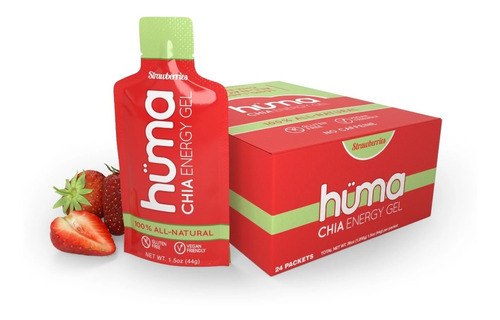 Gel Energético Huma Chia Strawberries (caja/24 Geles)