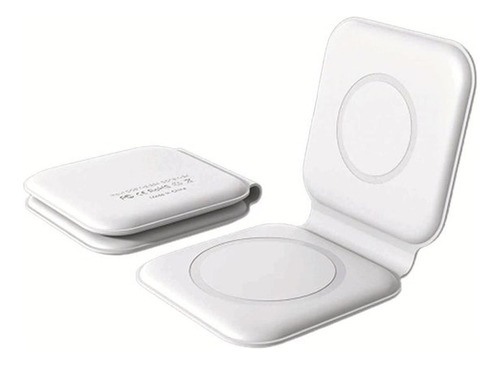 2 En 1 Cargador Inalámbrico 15w Plegable Ios Blanco