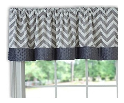 Ropa De Cama Baby Dink Minky Chevron Window Valance, Gris