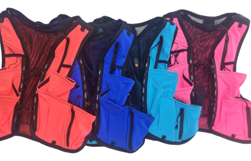 Chaleco Hidratacion Als Running Trekking Trail 7lts Colores Naranja M/l
