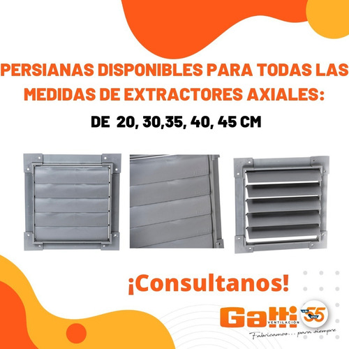 Imagen 7 de 9 de Persiana Plástica Movil Extractor De Aire 25 Cm Cocina Baño Gatti Ventilacion