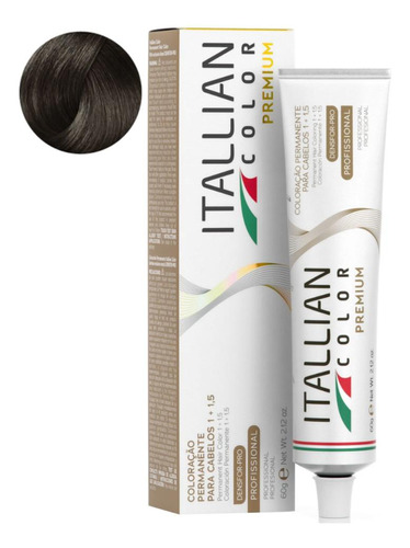 Coloração Itallian 5.00 Castanho Claro Plus Profissional 60g