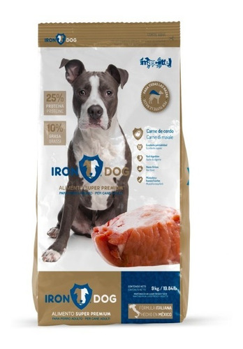 Imagen 1 de 2 de Iron Dog Alimento Súper Premium Para Perro Adulto De 9 Kg