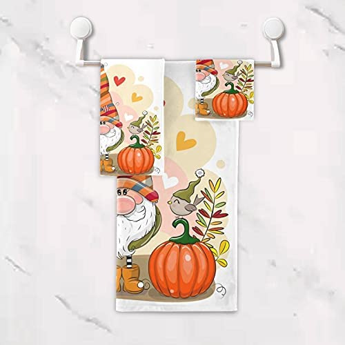 Dussdil Autumn Gnome Pumpkins Juego De Toallas De 3 Piezas P
