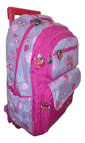 Mochila Escolar Con Carro 17p Color Rosa Zaphir