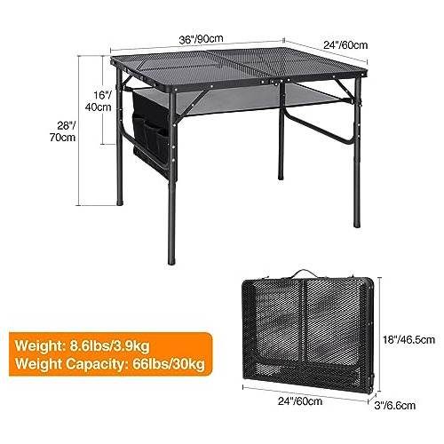 Mesa De Parrilla Portátil Plegable Exteriores, Mesa De...