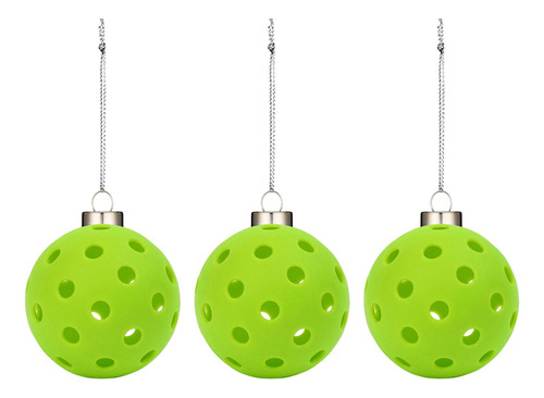 Set De 3 Adornos Con Forma De Pickleball Para Colgar En Form