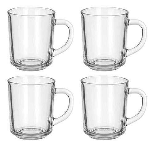 Set X6 Pocillos Rectos Vidrio Tazas Te Cafe 240ml 