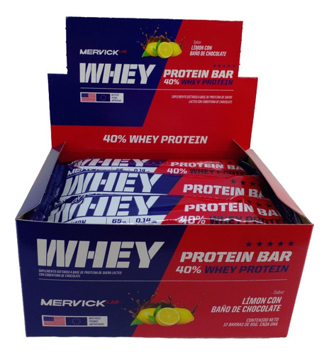 Whey Protein Bar Caja X 12 Barras Mervick Lab