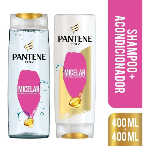 Pack Shampoo  Acondicionador Pantene Micellar 2 Un De 400 Ml
