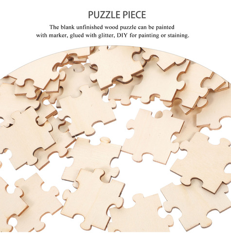 100pcs Blank Puzzle Pieces Unfinished Wood Puzzle Color Your
