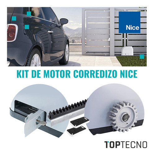 Motor Portón Corredizo Nice Wifi 1/4 10 3m 10 Segundos 350kg Gris 433 Z18