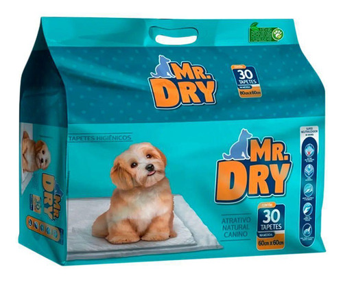 Tapete Higiênico Mr Dry Para Cães 60x60 30 Unidades