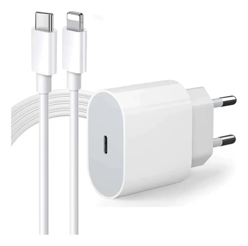 Kit Carregador De iPhone Fonte Com Cabo Carregamento Rápido 1m Pd 20w