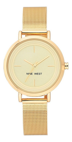 Nine West | Reloj Mujer | Nw/2146chgp | Original Color de la correa Dorado Color del bisel Dorado Color del fondo Dorado