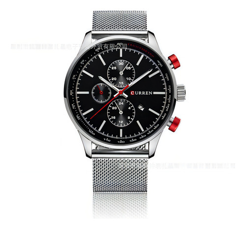 Relógios Impermeáveis Curren Mesh Belt Quartz Cor Do Bisel Silver Black