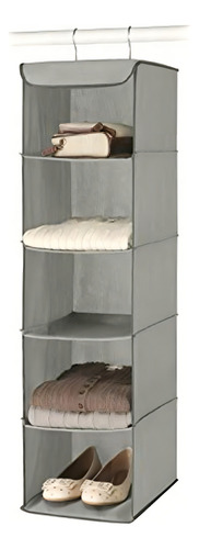 Whitmor 5 Section Closet Organizer Hanging Shelves With Color Gris