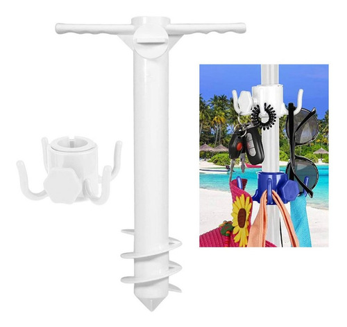 Sombrilla De Playa For Patio, Ancla De Arena, Con Gancho