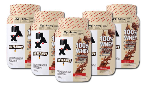 Suplementação Extrema: 5x Whey Concentrado Max: 900g Cada