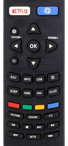Controle remoto compatível com Speler RC311s Netflix Youtube
