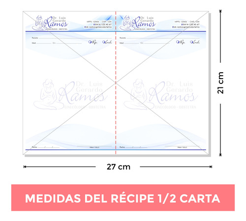 Pack Récipe Para Ginecólogo Obstetra Tamaño Carta Mod. 8