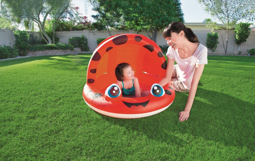 Imagen 2 de 7 de Pileta Inflable Infantil C/ Techo Mariquita Bestway 52189